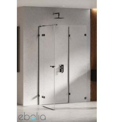 Kabina przyścienna 80x80 lewa Eventa Black Chrome New Trendy (EXK-6272)