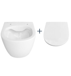 Miska WC podwieszana Rimless Compacto z deską wolnoopadającą (zestaw) Roca (A34H689000)