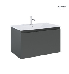 Zestaw umywalka z szafką 80 cm biały/grafit mat Vernal Oltens (68014400)