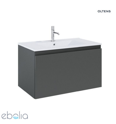 Zestaw umywalka z szafką 80 cm biały/grafit mat Vernal Oltens (68014400)