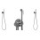 Bateria bidetowa Loop Lungo Chrom Rea (REA-B4106)
