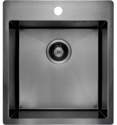 Zlewozmywak stalowy 1-komorowy titanium Olfato Precious Deante (ZPO D10A)