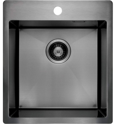 Zlewozmywak stalowy 1-komorowy titanium Olfato Precious Deante (ZPO D10A)