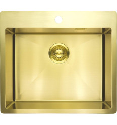 Zlewozmywak stalowy 1-komorowy złoto szczotkowane Olafto Precious Deante (ZPO R10B)