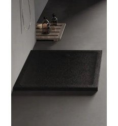Brodzik kwadratowy czarny 100x100 Mild Stone New Trendy (B-0585)