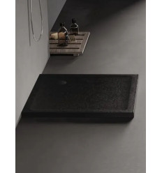 Brodzik kwadratowy czarny 90x90 Mild Stone New Trendy (B-0563)