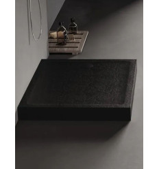 Brodzik prostokątny czarny 70x110 Mild Stone New Trendy (B-0567)