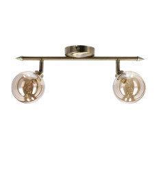 Rodia lampa sufitowa listwa patynowy 2x40w g9 klosz bursztynowy Candellux (92-16539)