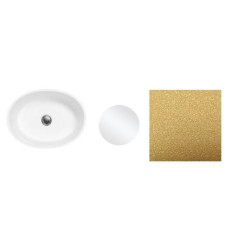 Umywalka wolnostojąca złota Uniqa Glam korek biały Besco (UMD-U-WGZW)