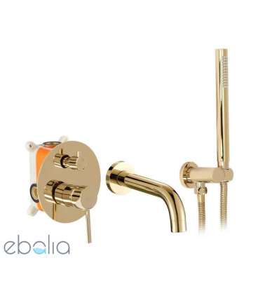 Bateria wannowa podtynkowa Lungo Złota + BOX Rea (REA-P4563)
