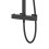 Kolumna prysznicowa Ango czarna z deszczownicą LED, baterią termostatyczną, słuchawką i wylewką obrotową Corsan (LED02TBL)