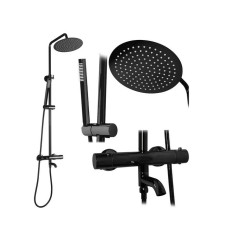 Zestaw natryskowo-wannowy termostat Lungo czarny metaliczny Rea (REA-P8763)