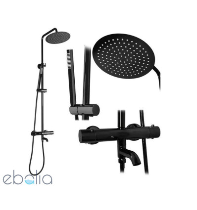 Zestaw natryskowo-wannowy termostat Lungo czarny metaliczny Rea (REA-P8763)