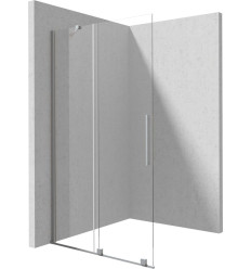 Ścianka prysznicowa walk-in 120cm stal szczotkowana Prizma - przesuwna Deante (KTJ F32R)