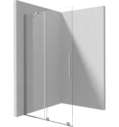 Ścianka prysznicowa walk-in 120cm stal szczotkowana Prizma - przesuwna Deante (KTJ F32R)