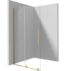 Ścianka prysznicowa walk-in 100cm złoto szczotkowane Prizma - przesuwna Deante (KTJ R30R)