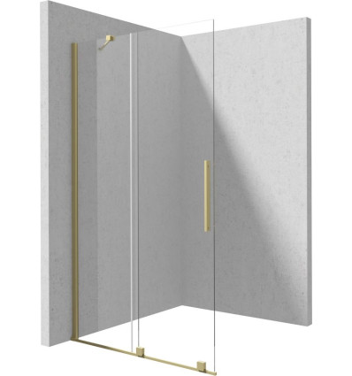 Ścianka prysznicowa walk-in 100cm złoto szczotkowane Prizma - przesuwna Deante (KTJ R30R)