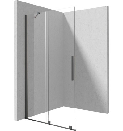 Ścianka prysznicowa walk-in 120cm titanium Prizma - przesuwna Deante (KTJ D32R)