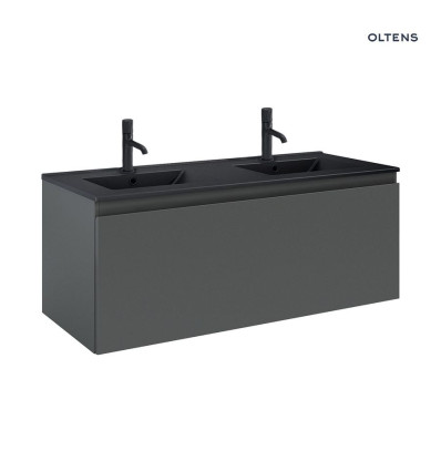 Umywalka z szafką 120 cm czarny mat/grafit mat Vernal Oltens (68035400)