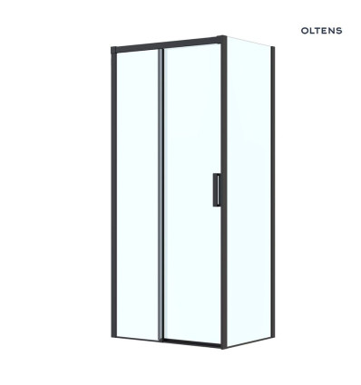 Kabina prysznicowa 100x80 cm prostokątna czarny mat/szkło przezroczyste Breda Oltens (20221300)