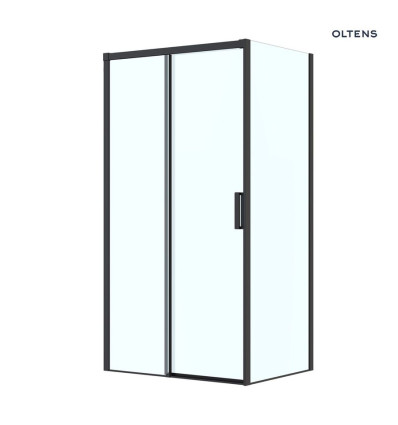 Kabina prysznicowa 110x90 cm prostokątna czarny mat/szkło przezroczyste Breda Oltens (20225300)