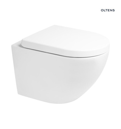 Zestaw miska WC wisząca PureRim z deską wolnoopadającą biały Hamnes Kort Oltens (42034000)