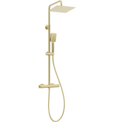 Deszczownica z baterią prysznicową termostatyczną złoto szczotkowane Deante (NAC R4HT)