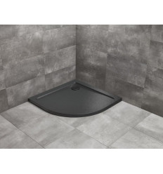 Brodzik półokrągły 80x80 Doros A Stone czarny Radaway (SDRA8080-01-54S)