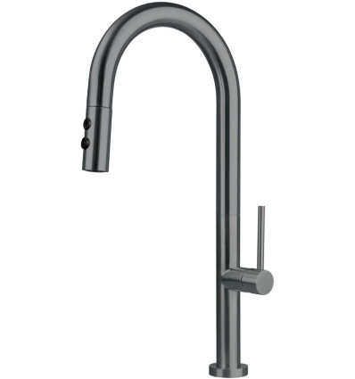 Bateria kuchenna z wyciąganą wylewką titanium Olfato Deante (BQO D72M)