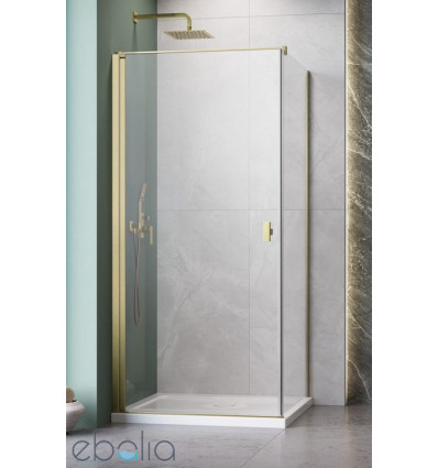 Kabina prysznicowa 80x70 Nes Brushed Gold KDJ I Radaway (10022080-99-01L + 10039070-01-01)