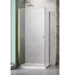 Kabina prysznicowa 80x70 Nes Brushed Gold KDJ I Radaway (10022080-99-01L + 10039070-01-01)
