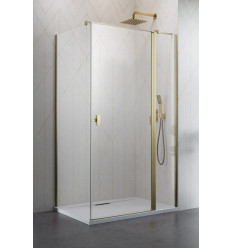 Kabina prysznicowa 80x70 Nes Brushed Gold KDJ II Radaway (10032080-99-01R + 10039070-01-01)