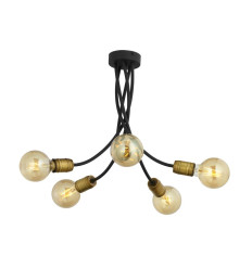 LUCE żyrandol czarny 5-ramienny patynowana Luce pat. Jupiter (LU 5 p)