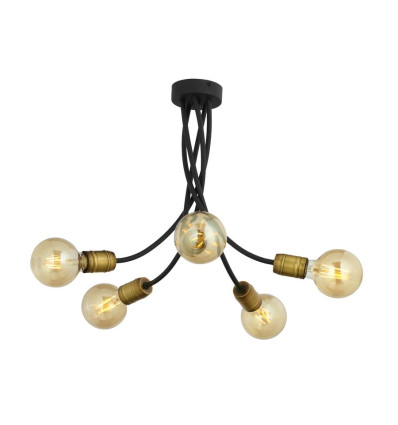 LUCE żyrandol czarny 5-ramienny patynowana Luce pat. Jupiter (LU 5 p)