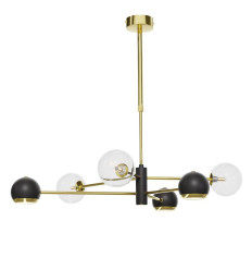 Nowoczesny żyrandol 6-punktowy klosz transparent Moka Jupiter (MO6 CZ/MS TR)
