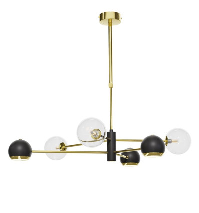 Nowoczesny żyrandol 6-punktowy klosz transparent Moka Jupiter (MO6 CZ/MS TR)