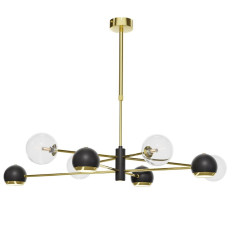 Nowoczesny żyrandol 8-punktowy klosz transparent Moka Jupiter (MO8 CZ/MS TR)