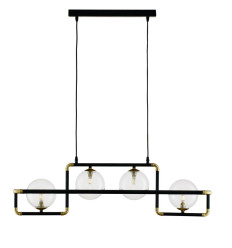Nowoczesny żyrandol 4-punktowy czarny klosz transparent Zafra Jupiter (ZA4 CZ TR)