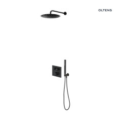Zestaw (S) bateria podtynkowa z deszczownicą 22 cm Atran i kompletem prysznicowym Ume czarny mat Onega Oltens (36623300)