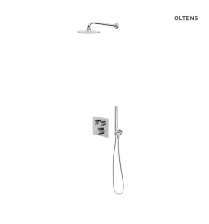Zestaw (S) bateria podtynkowa z deszczownicą 22 cm Atran i kompletem prysznicowym Ume chrom Onega Oltens (36623100)