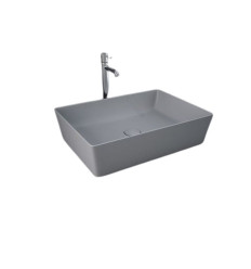 Umywalka slim nablatowa prostokątna 50x36 cm szary mat Feeling RAK Ceramics (FEECT5000503A)