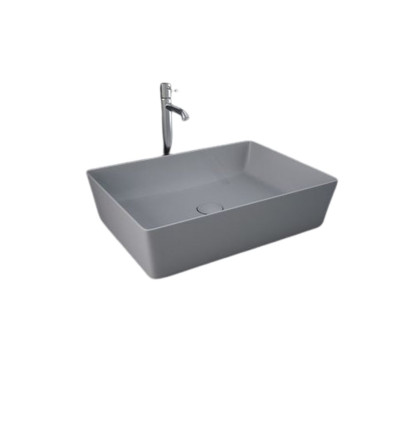 Umywalka slim nablatowa prostokątna 50x36 cm szary mat Feeling RAK Ceramics (FEECT5000503A)