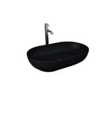 Umywalka slim nablatowa owalna 55x35 cm czarny mat Feeling RAK Ceramics (FEECT5500504A)
