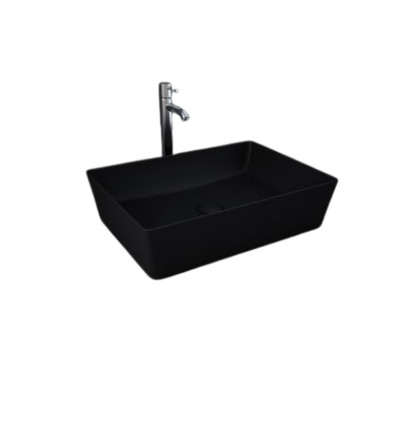 Umywalka slim nablatowa prostokątna 50x36 cm czarny mat Feeling RAK Ceramics (FEECT5000504A)