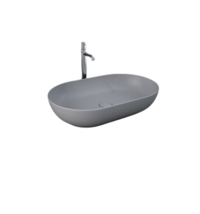 Umywalka slim nablatowa owalna 55x35 cm szary mat Feeling RAK Ceramics (FEECT5500503A)