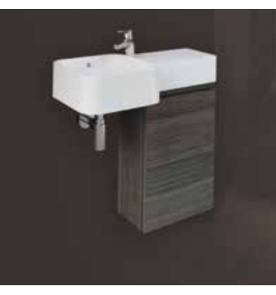 Zestaw umywalka blat prawy, szafka joy mok Petit RAK Ceramics (PET477JOY040MOK)