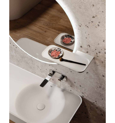 Półka ceramiczna 39,5x20,5 cm do lustra okrągłego joy prawa biały mat Rak - valet RAK Ceramics (VALAC3608500A)