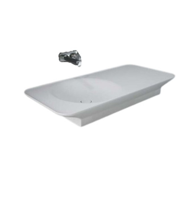 Umywalka ścienna nablatowa 112x50,5 cm blat prawy biały mat Rak - valet RAK Ceramics (VALWB11200500A)