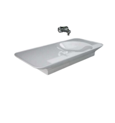 Umywalka ścienna nablatowa 112x50,5 cm blat lewy biały połysk Rak - valet RAK Ceramics (VALWB11300AWHA)