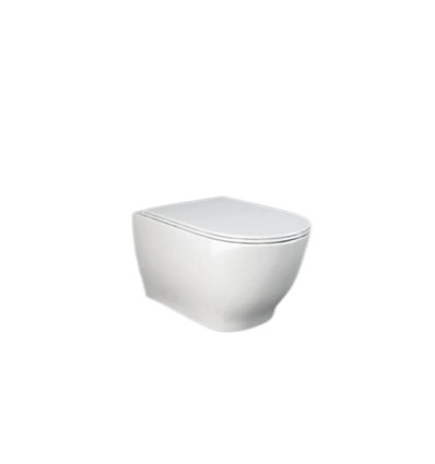 Miska wc podwieszana z deską wc slim biały połysk Moon RAK Ceramics (MOON1SET)